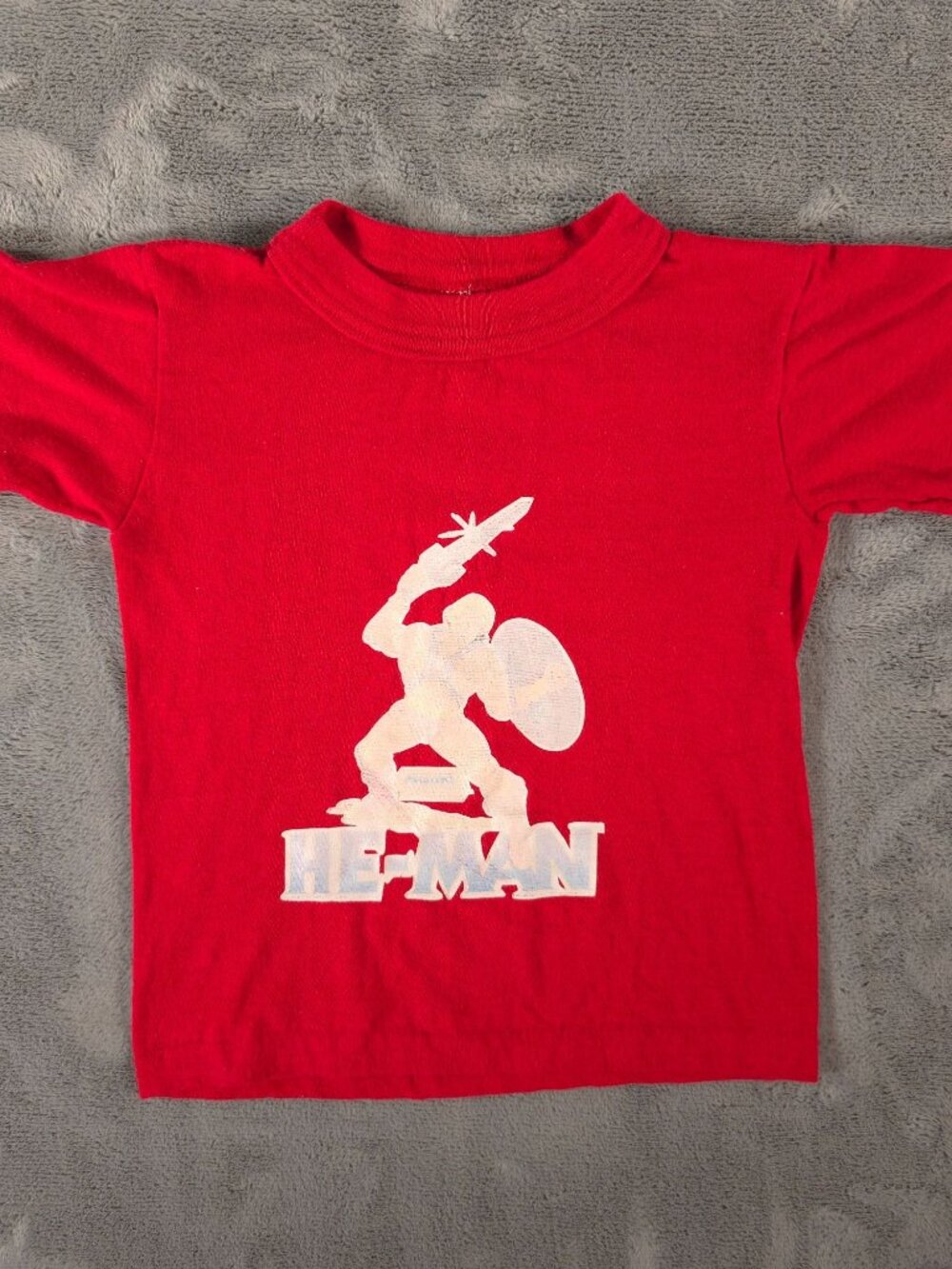 Distressed Vintage 1980s He-Man Masters of the Universe T-Shirt -Size 5/Youth XS